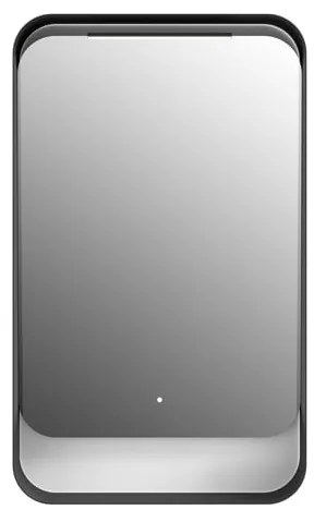Specchio con illuminazione integrata bagno rettangolare DIVA ELMA L 50 x H 100 x P 12 cm nero