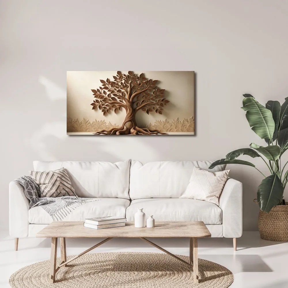 Quadro su tela – Albero della vita in tonalità naturali
