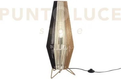 Lume coconut bianco nero e marrone in carta naturale e metallo 1 lu...
