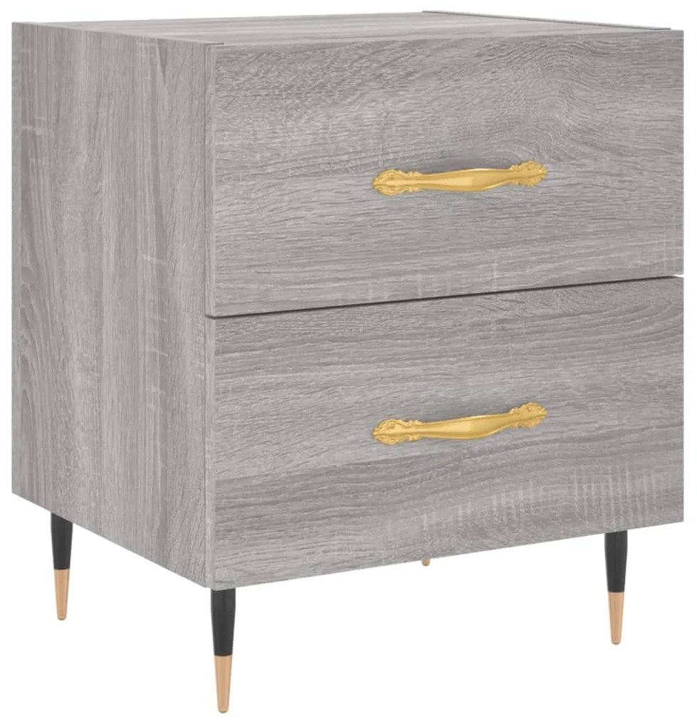 Comodini 2 pz Grigio Sonoma 40x35x47,5 cm in Legno Multistrato