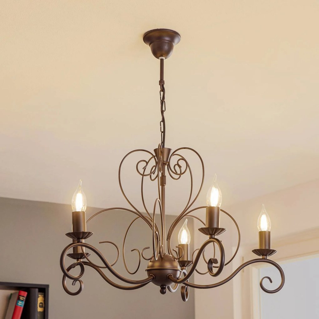 Lampadario a soffitto Mauro Luminex, dimmerabile, Nero, Soggiorno / Sala da pranzo, Metallo, Campagna / Rustiche, Lampadario