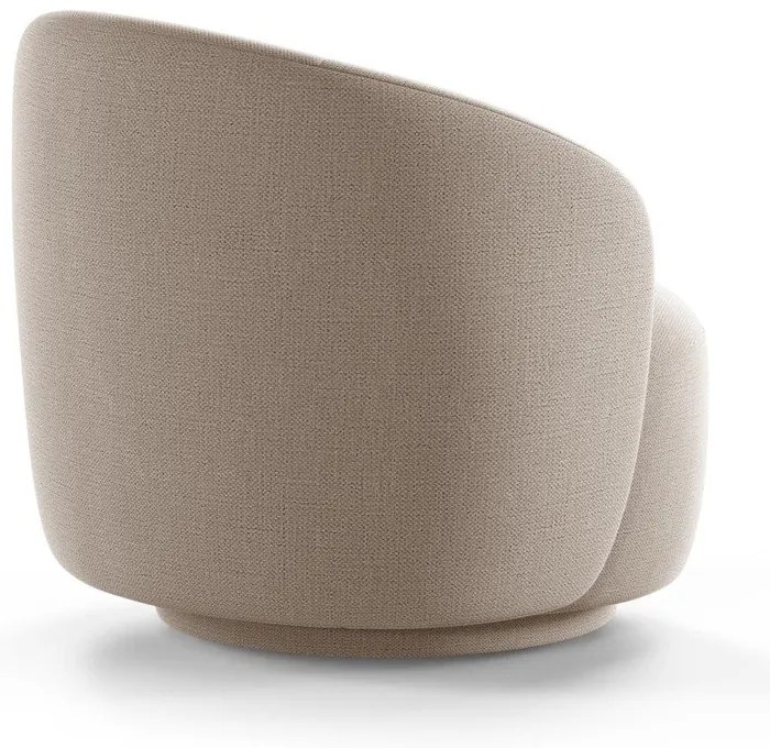 Poltrona marrone chiaro girevole con rivestimento in ciniglia Letizia – Micadoni