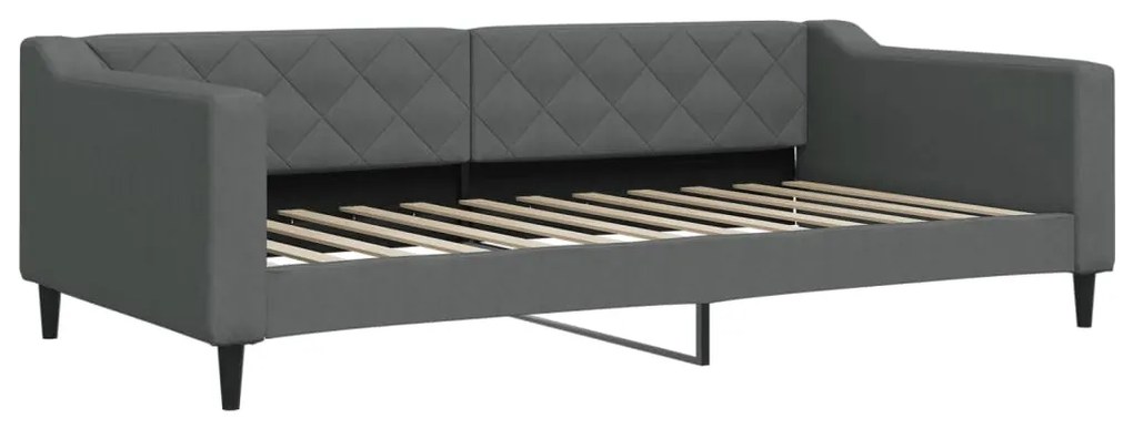 Divano letto estraibile cassetti grigio scuro 100x200cm tessuto