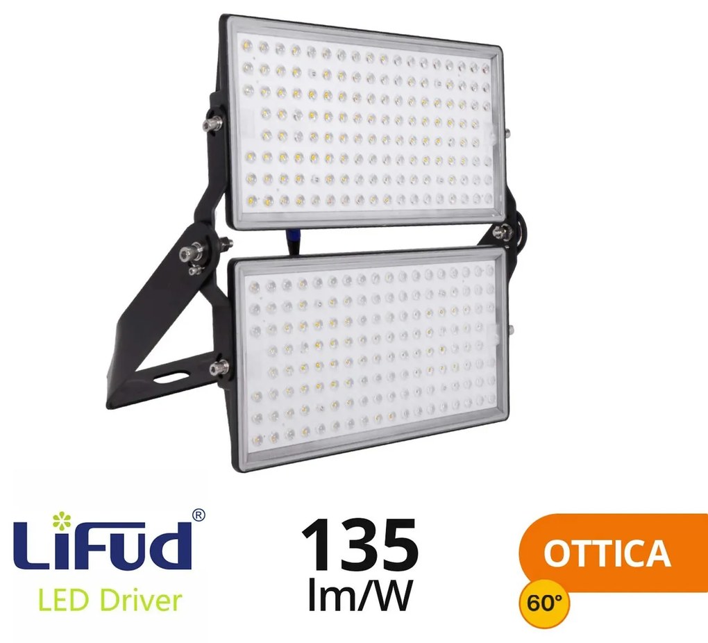 Faro Modulare LED 500W IP66 angolo 60° 135lm/W IK08 - LIFUD Driver Colore Bianco Naturale 4.000K