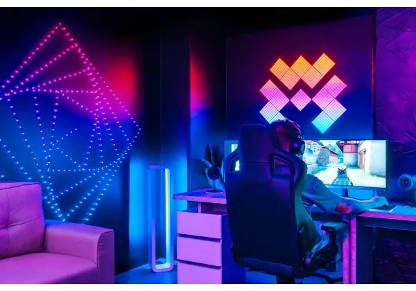 Twinkly TWD060STP-T - Catena DOTS a LED RGB dimmerabile 60xLED, 7 m, USB, Wi-Fi