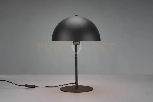 Nola lampada da tavolo metallo nero forma fungo h. 45cm 1 luce atta...