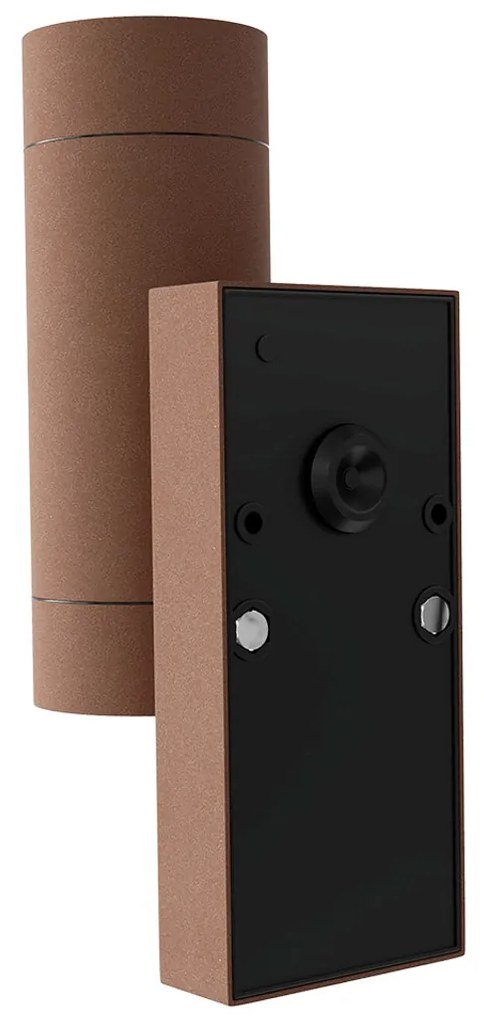 Applique Bidirezionale IP65 2xGU10 con sensore Movimento - Corten