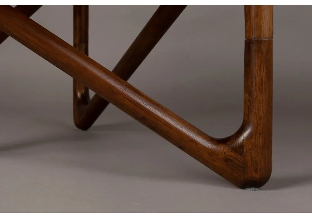 Tavolino da salotto rotondo marrone con piano in vetro ø 80 cm Naia – Dutchbone