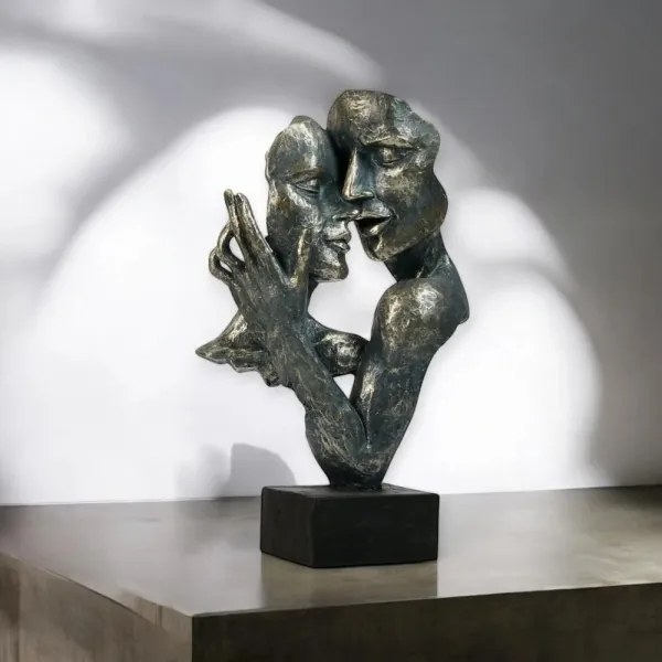 Decorazione da tavolo 31,5 x 9,5 x 19 cm in resina con finitura patinata