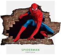 Adesivo per pareti - effetto 3D Spiderman - l'uomo ragno wall stickers Misura: 150x100 cm