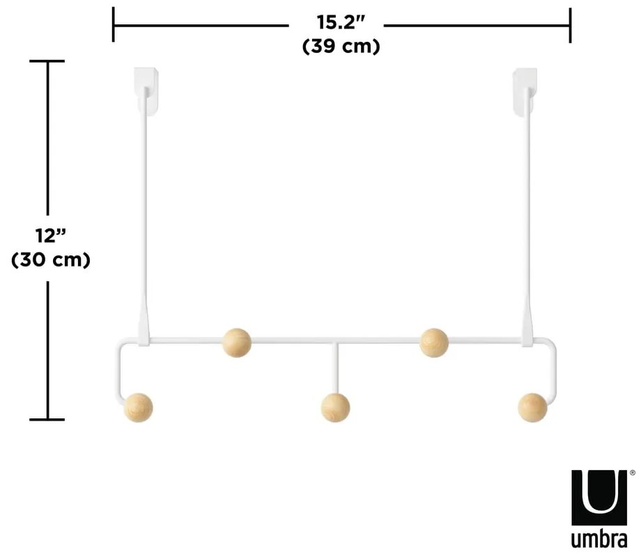 Appendiabiti in metallo bianco naturale 39 cm Estique - Umbra