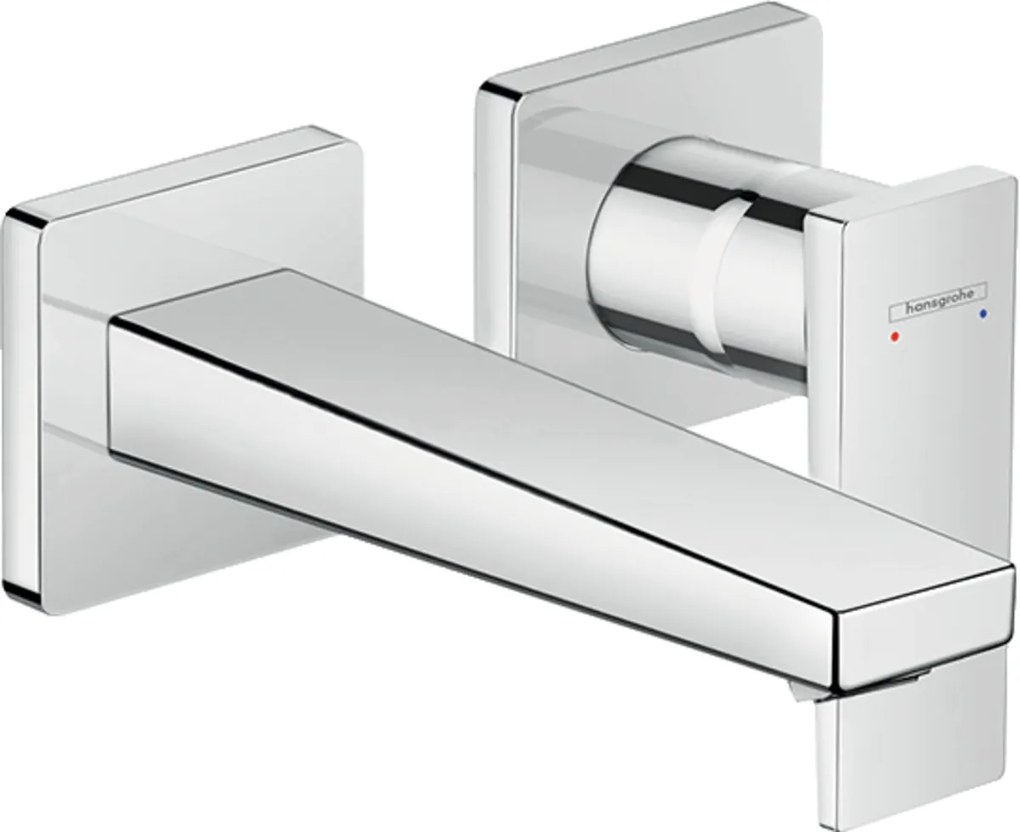 Set Esterno Miscelatore Lavabo 2 fori 165 Cm a muro senza parte incasso Cromo Metropol 32525000 Hansgrohe