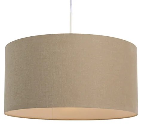 Lampada a sospensione rurale bianca con paralume marrone chiaro 50 cm - Combi