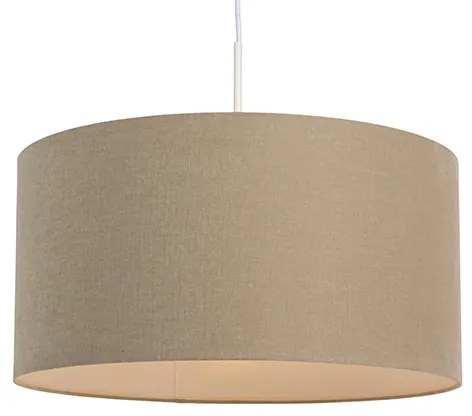 Lampada a sospensione rustica bianca con paralume marrone chiaro 50 cm - Combi