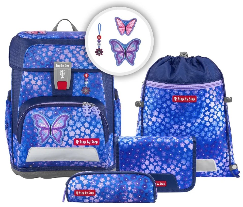 Zaino scuola Step by Step CLOUD, set 5 pezzi, Butterfly Maja