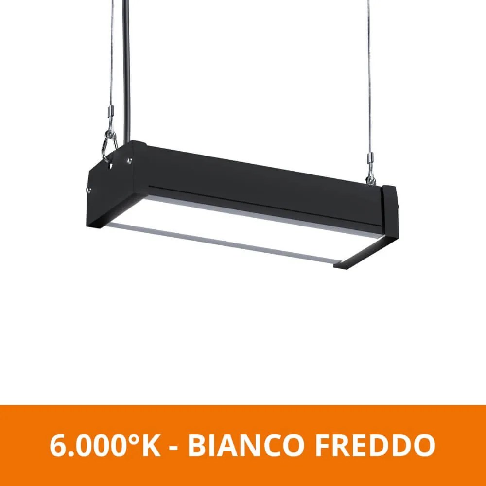 Campana Lineare LED 50W 26cm Sospesa, 5.500 lm Colore Bianco Freddo 6.000K