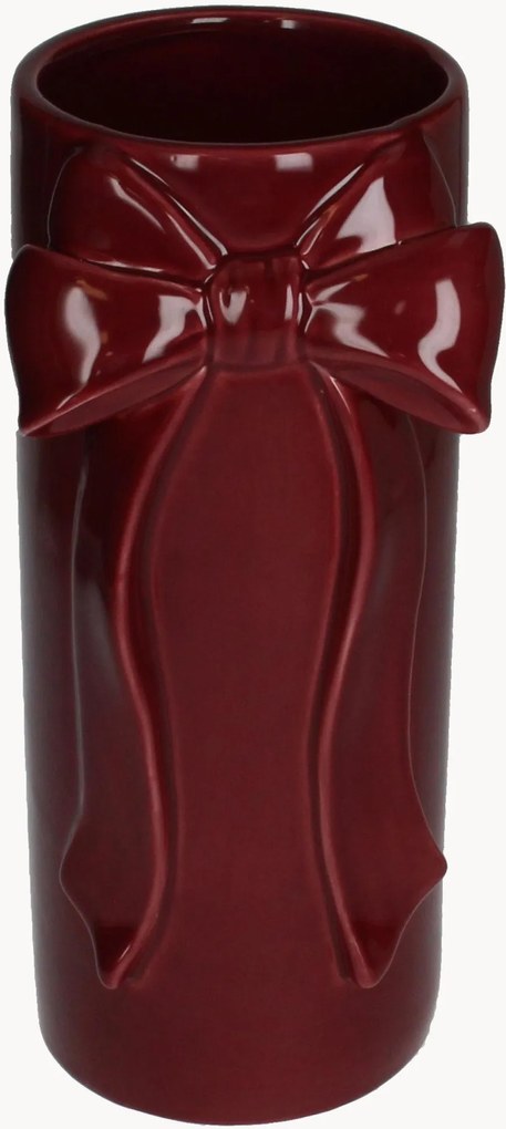 Vaso in gres Red Bow, alt. 19 cm