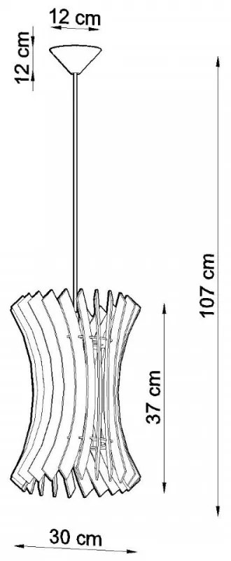 Lampada a sospensione in Legno Naturale ORIANA E27 da interno Colore del corpo Legno