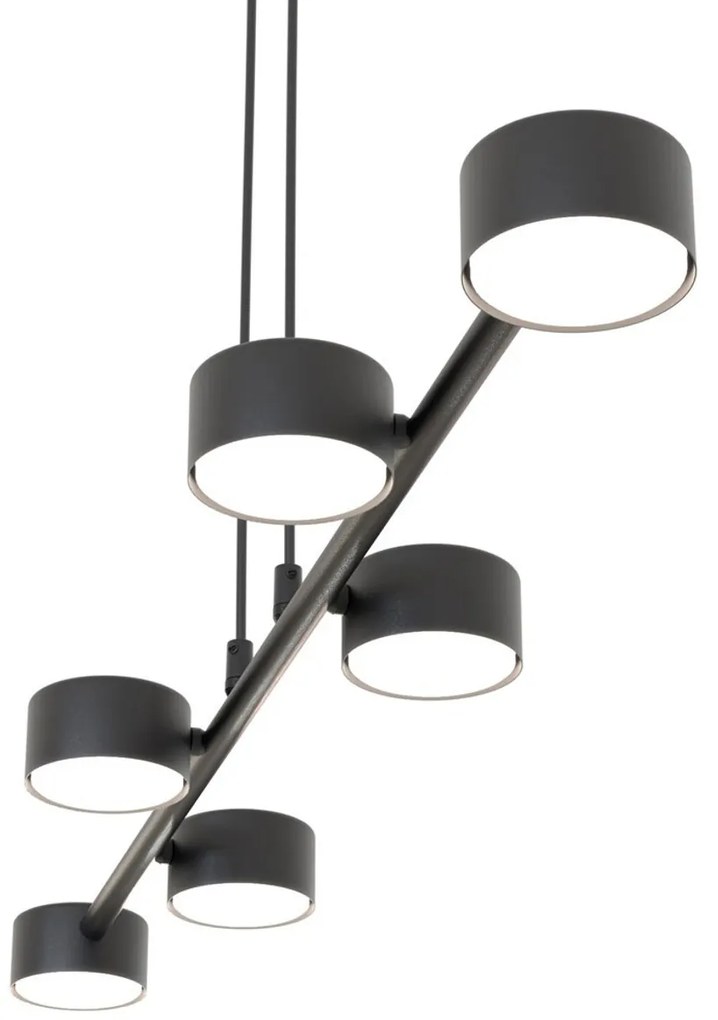 Lampadario a sospensione MEGARA 6 Nero 6xGX53
