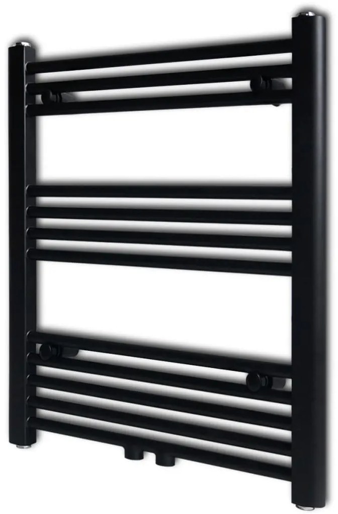 Radiatore Centrale Portasciugamano Dritto Nero 600 X 764 Mm /