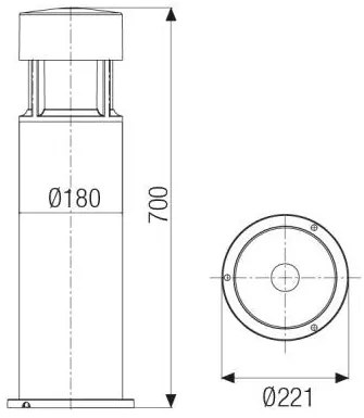 Greta Big Led 25W 4000°K H. 70Cm Vetro Satinato