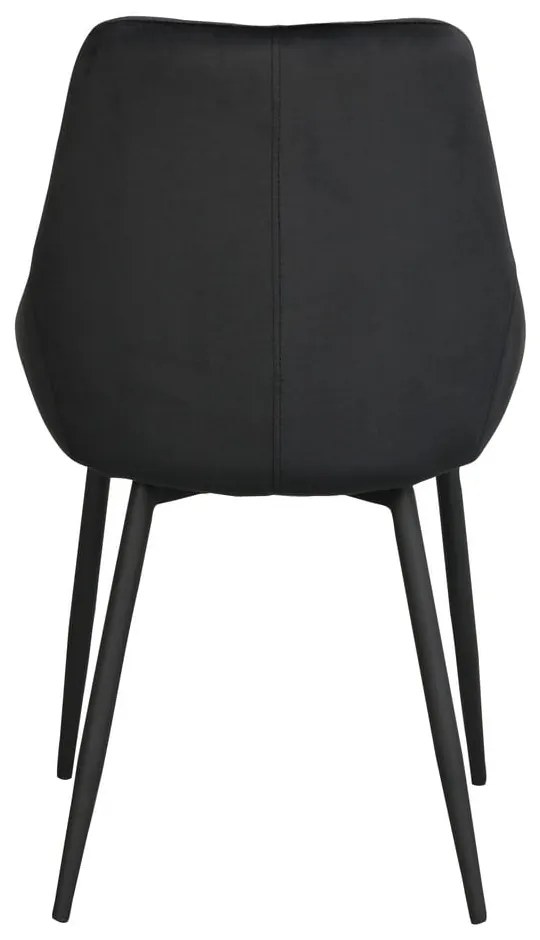 Sedie da pranzo in velluto nero in un set di 2 pezzi Sierra - Rowico