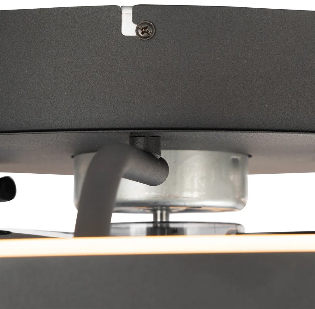 Ventilatore da soffitto nero 50 cm con LED dimmerabile con telecomando - Maddy