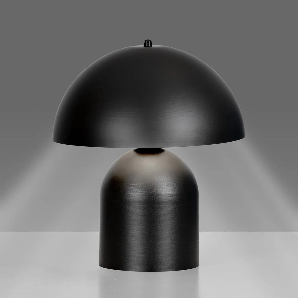 Lampada Da Tavolo Nordica Kava 1 Luce In Acciaio Nero