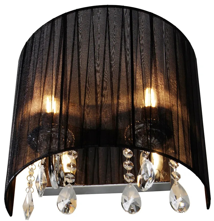 Set di 2 lampade da parete cromate con paralume nero - Ann-Kathrin 2