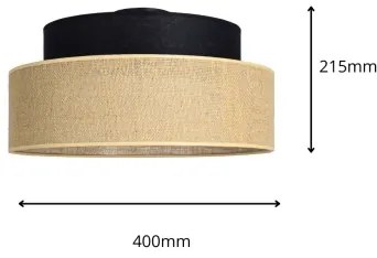 Plafoniera BOHO 1xE27/60W/230V diametro 40 cm nero/beige