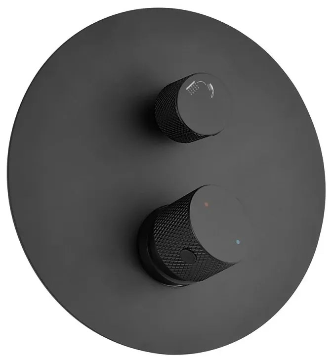 Set miscelatori nero opaco lavabo bidet e doccia con leve zigrinata Gemini