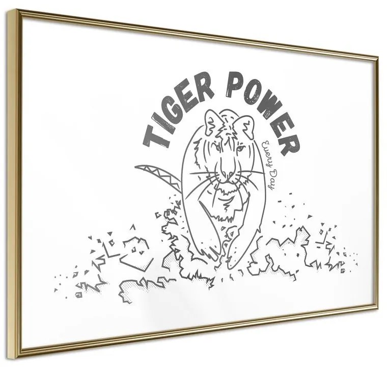 Poster  Inner Tiger  Cornice Quadri Cornice d'oro, Larghezza x Altezza Home decor 45x30