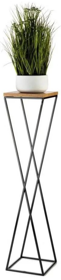 Portafiori LOFT 100x24 cm nero/marrone