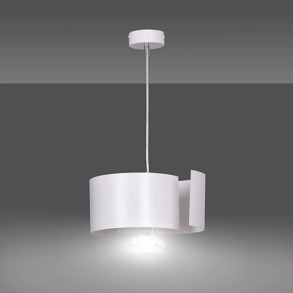 Sospensione Moderna 1 Luce Vixon In Acciao Bianco E Cromo