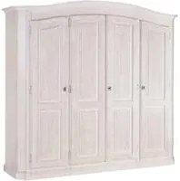 Armadio shabby 4 ante in legno bianco spazzolato 231x63x219