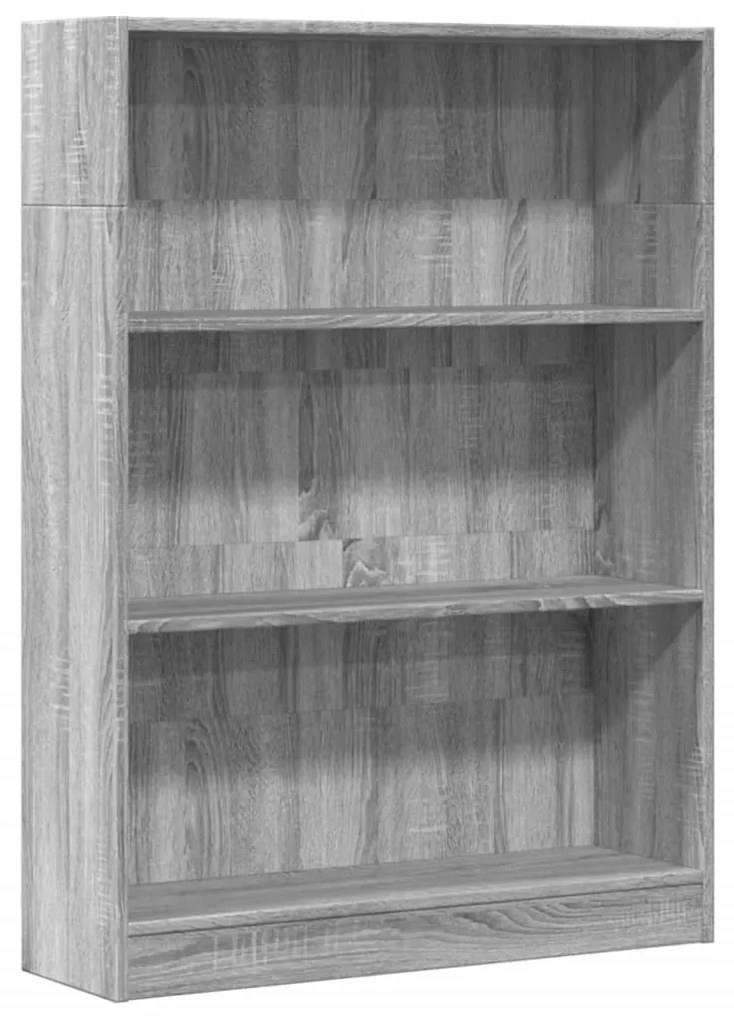 Libreria grigio sonoma 80x24x109 cm in legno multistrato