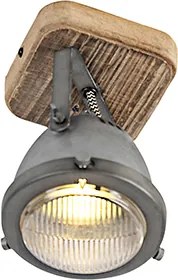 Faretto smart in acciaio con legno incl. WiFi GU10 regolabile - Emado