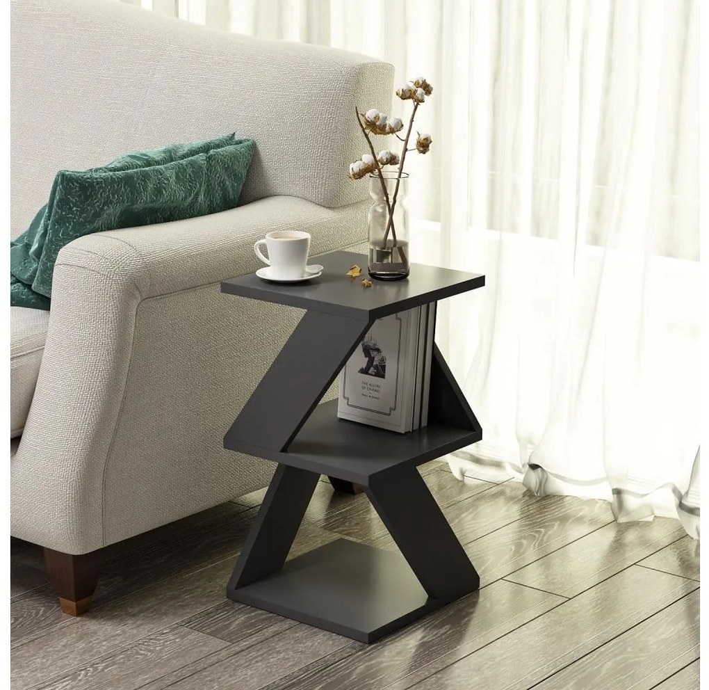 Tavolino ALBENI 50x30 cm antracite