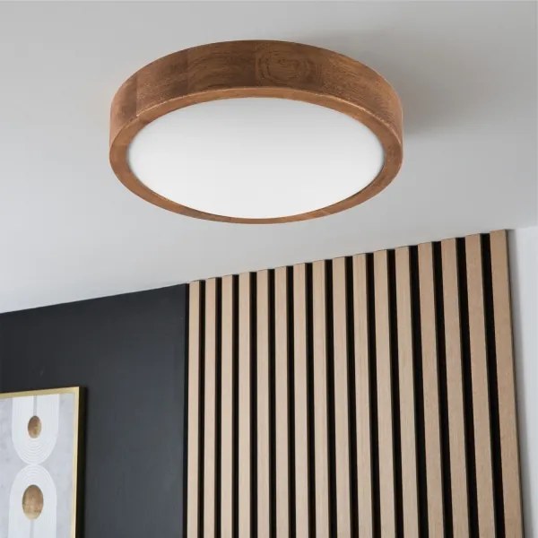 Brilagi - Plafoniera LED CARVALHO SLIM 1xE27/60W/230V quercia ciliegio diametro 27 cm