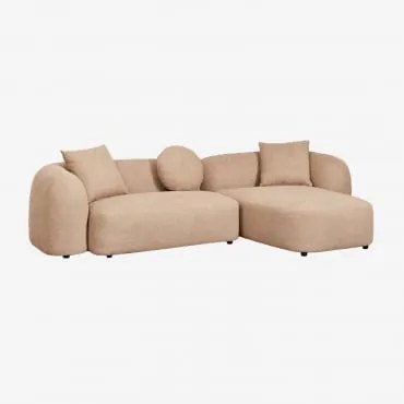 Divano Modulare Destro Con Chaise Longue In 2 Pezzi In Ciniglia Coco Tessuto Di Ciniglia Spesso Latte Brown - Sklum