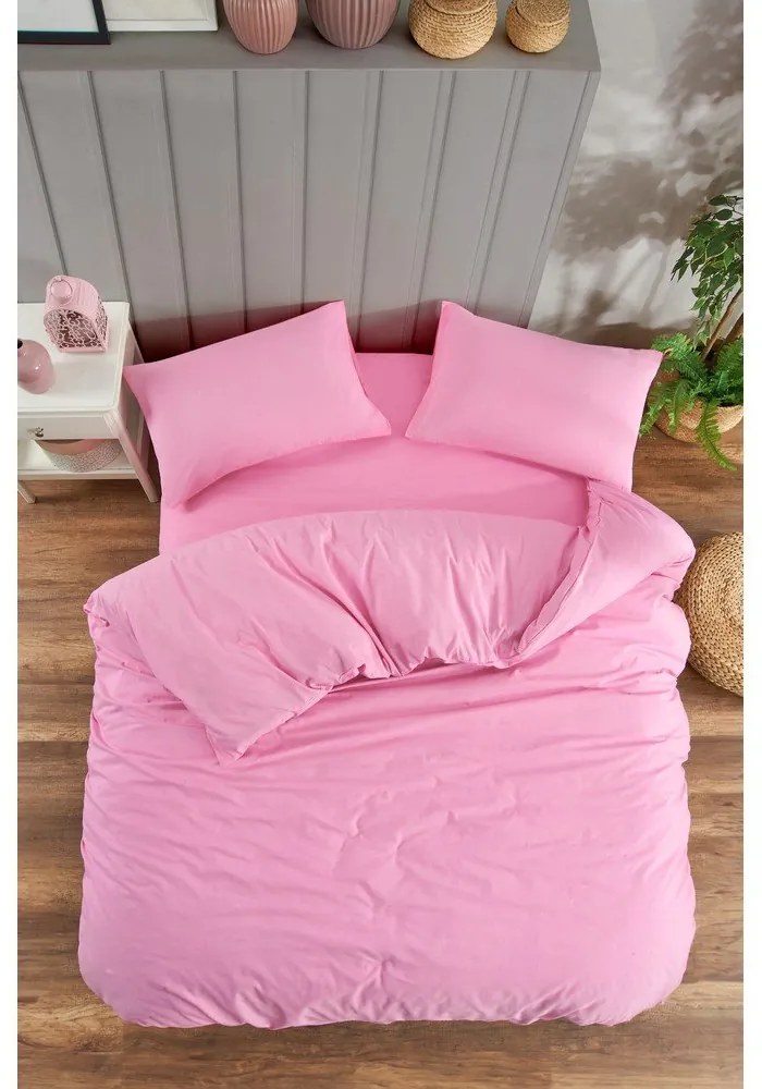 Set copripiumino e federa rosa per letto singolo o esteso con lenzuolo incluso/3 pezzi 160x220 cm Classic – Mila Home