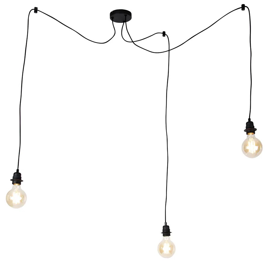 Lampada a sospensione smart nera a 3 luci con WiFi G95 - Cava