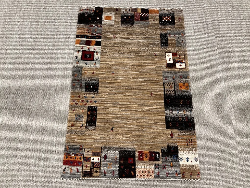 Loribaft Tappeto 90x130 Beige (Iran) Annodato A Mano