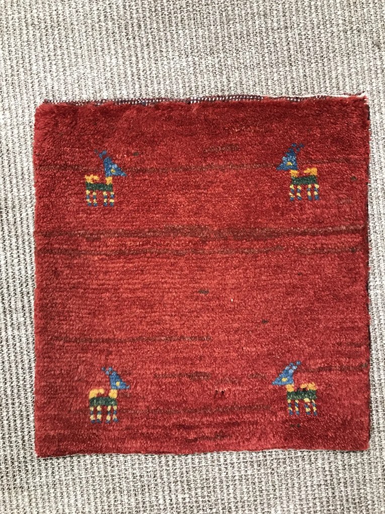 Gabbeh Tappeto 40 x 40 Rosso (Iran) Annodato A Mano