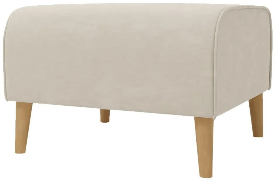 Pouf in velluto crema Carole - Ropez