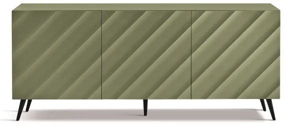 Madia 180 cm in legno Verde 3 ante e 5 piedini - KALLA