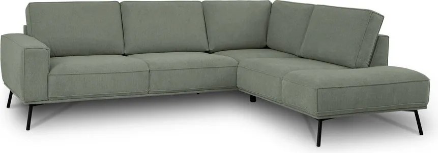 Divano angolare verde (con penisola a destra/a L) con rivestimento in ciniglia Amsterdam – Scandic