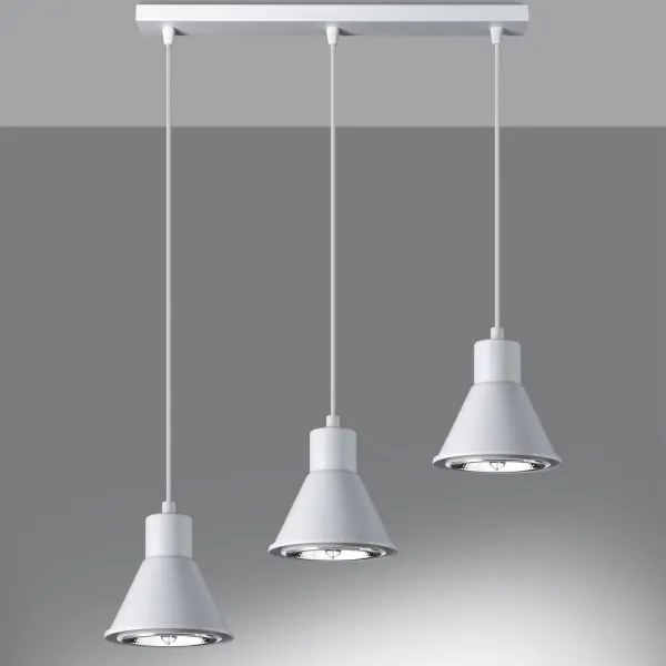 Sollux SL.0988 - Lampadario su filo TAZILA 3xES111/60W/230V bianco