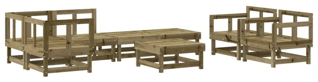 Set salotto da giardino 8 pz in legno impregnato di pino