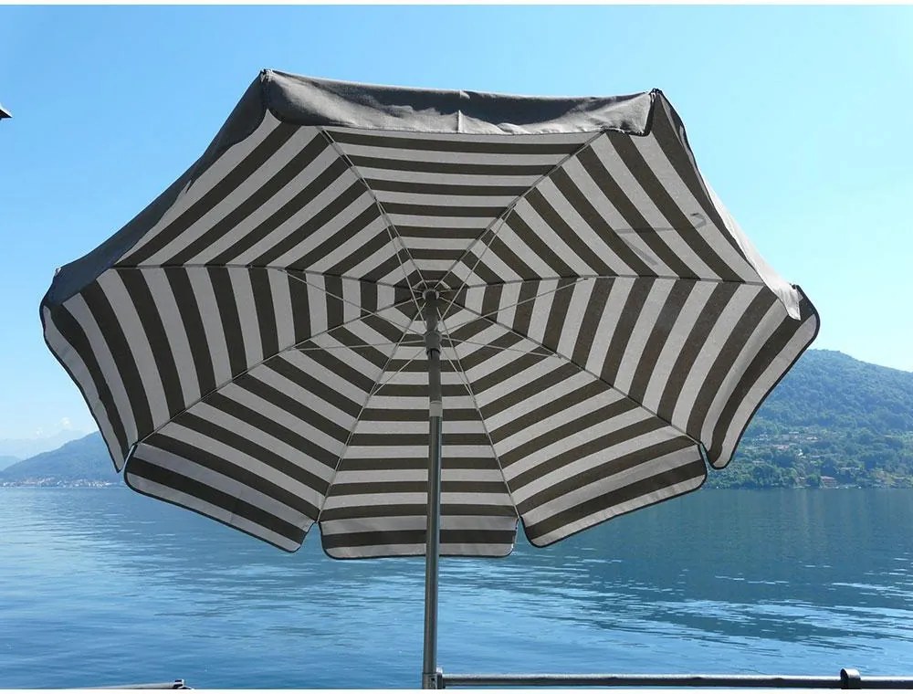 Ombrellone da Giardino Ø2 m Palo Ø33 mm in Acciaio Maffei Venezia Duplex Tortora/Bianco e Tortora...